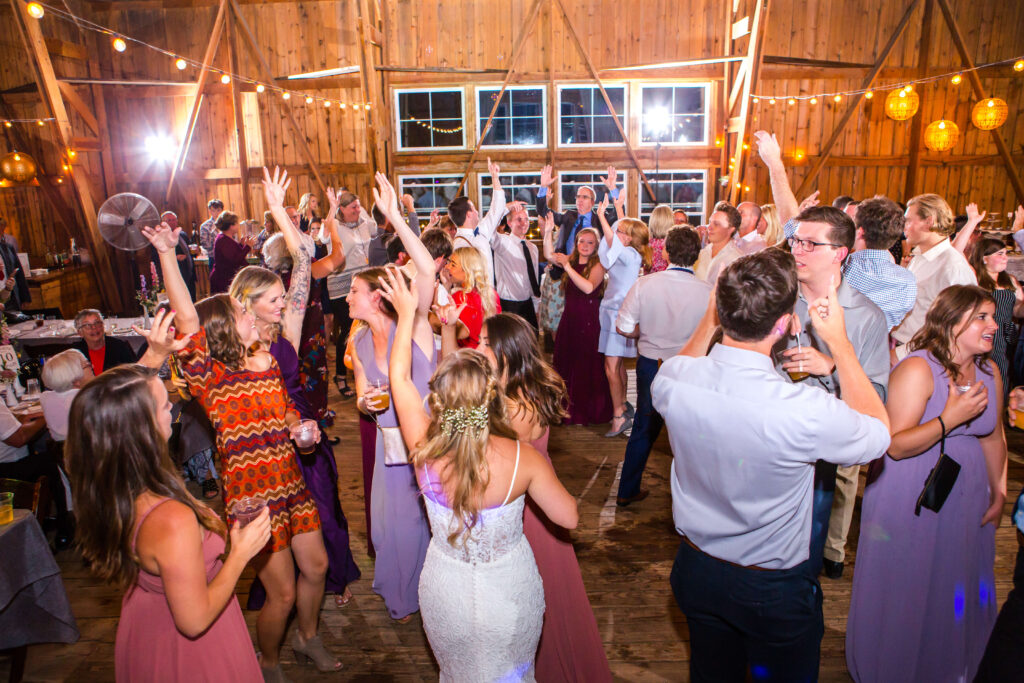 barn dance at summer wedding at farmin' betty's 