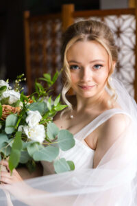 Bride's portraits at the pines event center