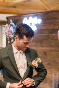 Groom getting ready at Chippewa Retreat Resort