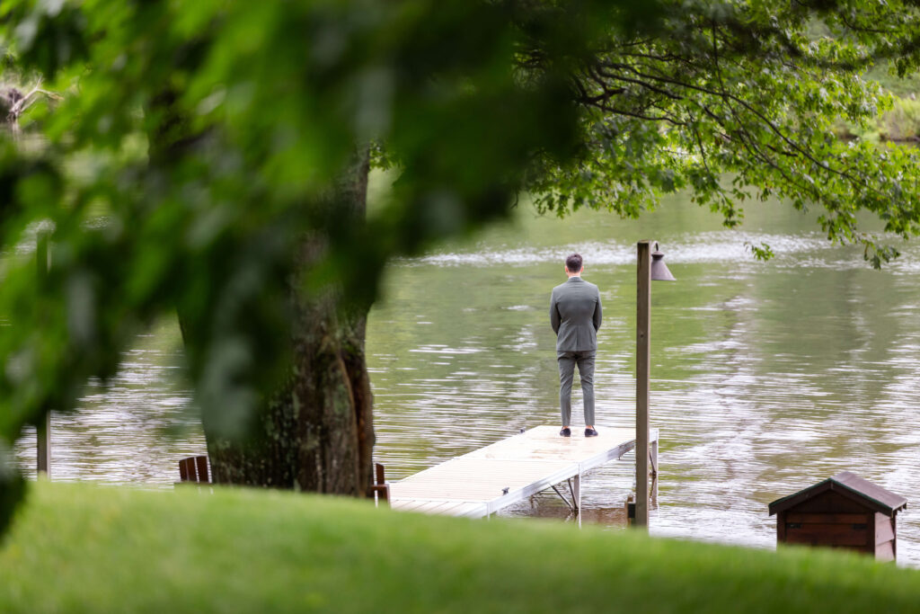 Bride & Groom First Look at Chippewa Retreat Resort