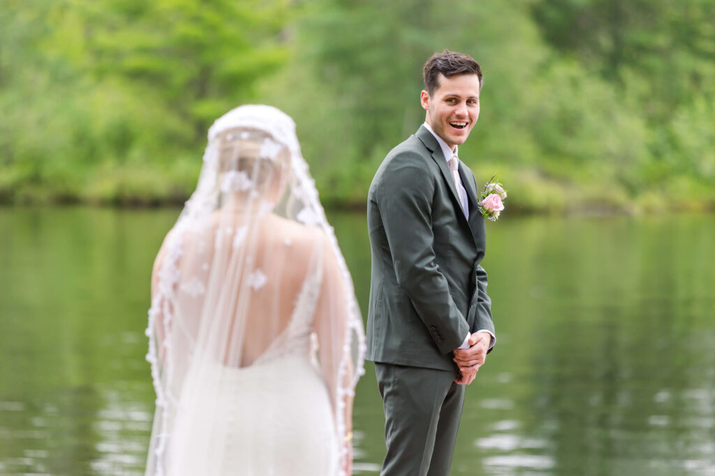 Bride & Groom First Look at Chippewa Retreat Resort