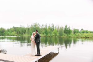 Bride & Groom together outside at Chippewa Retreat Resort
