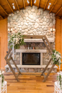 Wedding Ceremony indoors at Chippewa Retreat Resort