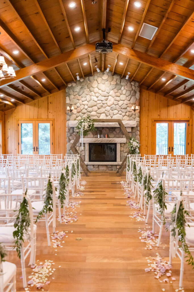 Wedding Ceremony indoors at Chippewa Retreat Resort