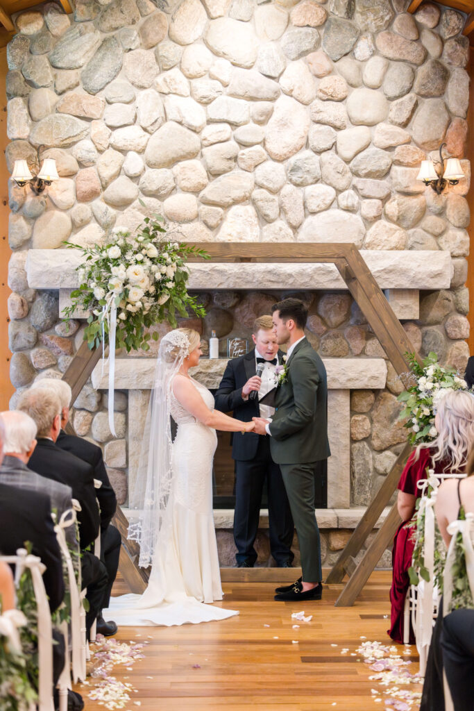 Wedding Ceremony indoors at Chippewa Retreat Resort