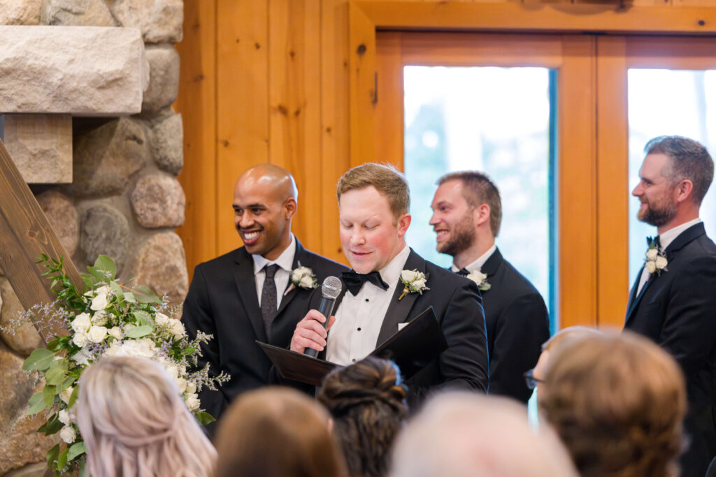 Wedding Ceremony indoors at Chippewa Retreat Resort