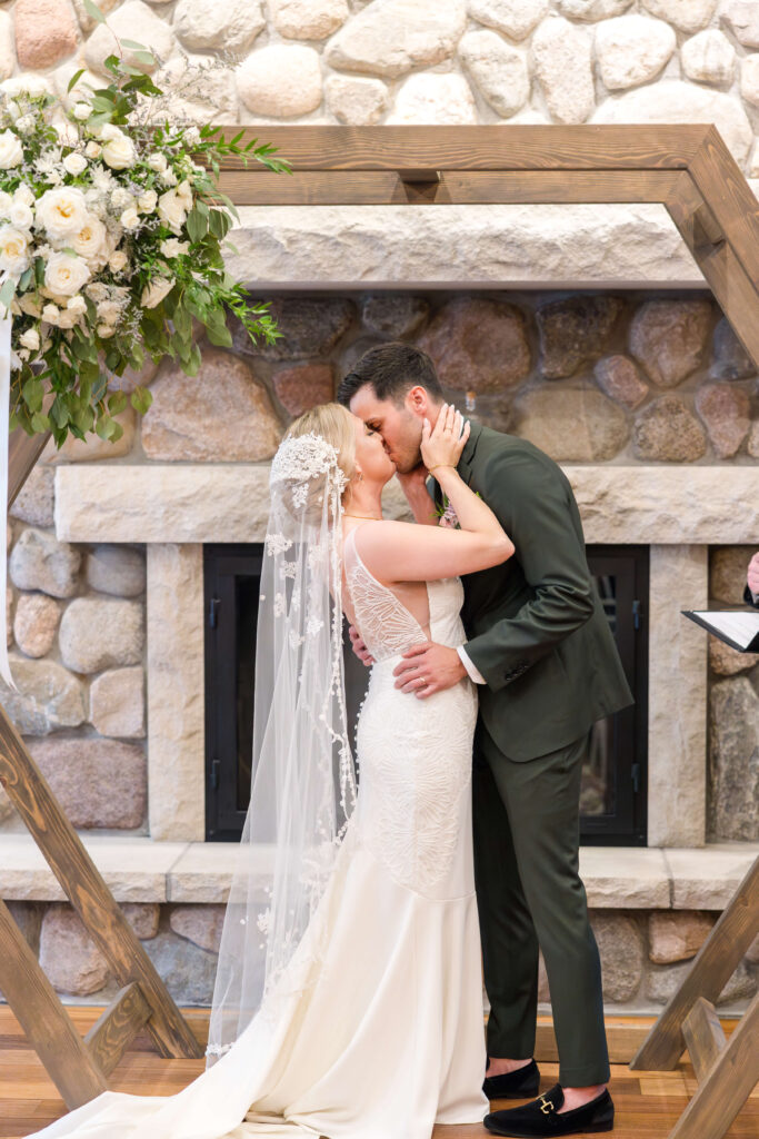 Wedding Ceremony indoors at Chippewa Retreat Resort