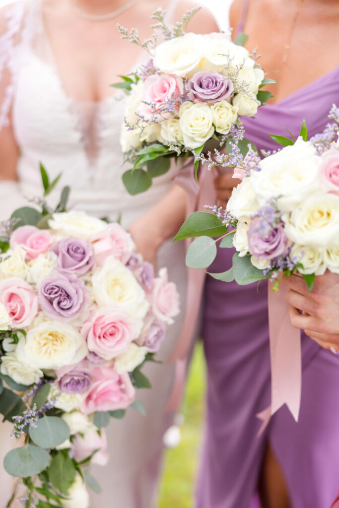 Bridesmaids on dock at Chippewa Retreat