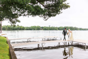Bride & Groom posing for portraits at Chippewa Retreat